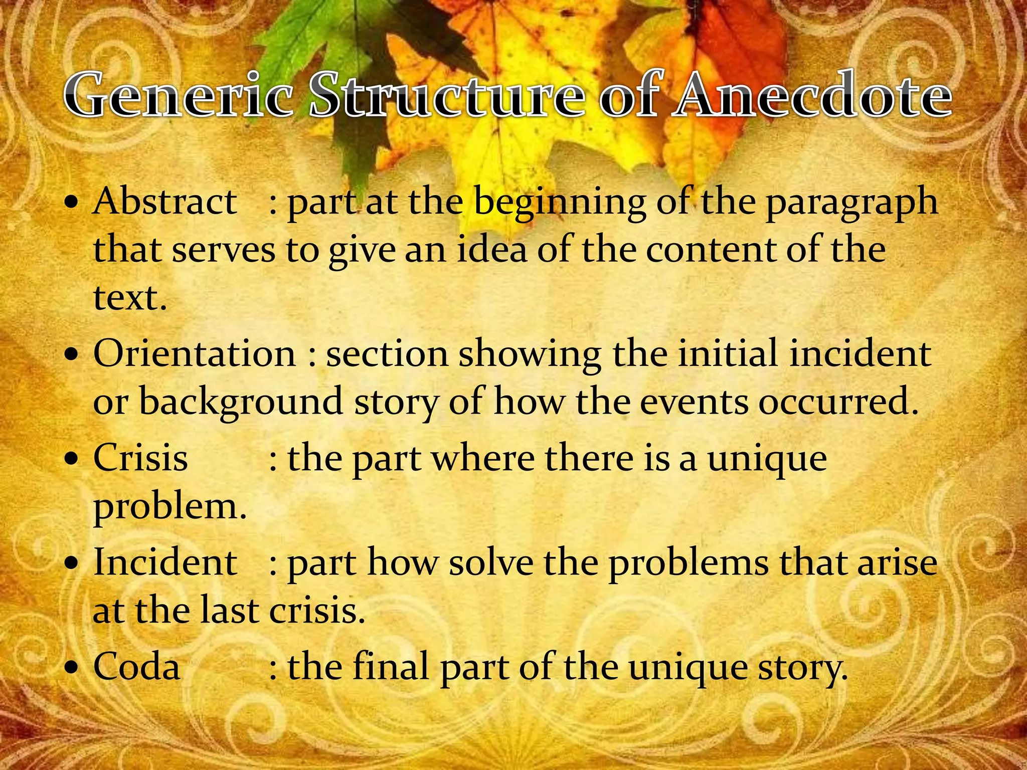 Chapter 14 Anecdote text | PPTX | Humor and Satire | Pop Culture