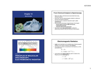 Chemical Analysis to Spectroscopy and NMR | PDF