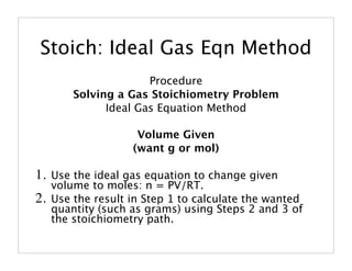 Comprehensive Guide to the Ideal Gas Law and Gas Stoichiometry ...
