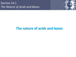 Section 14.1
The Nature of Acids and Bases
Copyright © Cengage Learning. All rights reserved 10
The nature of acids and bases
 