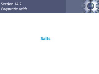 Section 14.7
Polyprotic Acids
Salts
 