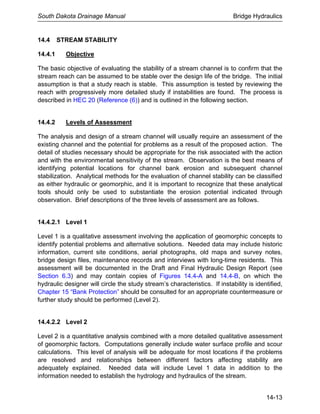 Stream Stability Study Chapter 14 bridge hydraulics | PDF