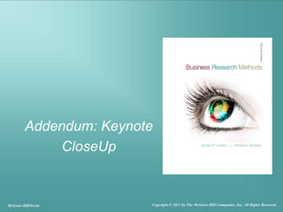 Addendum: Keynote
CloseUp
McGraw-Hill/Irwin Copyright © 2011 by The McGraw-Hill Companies, Inc. All Rights Reserved.
 