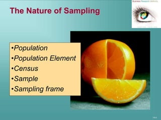 14-6
The Nature of Sampling
•Population
•Population Element
•Census
•Sample
•Sampling frame
 