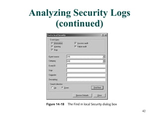 Analyzing Security Logs (continued) 