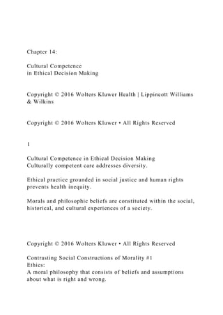 Chapter 14 Cultural Competence in Ethical Decision Making.docx
