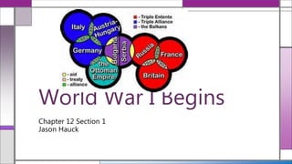Chapter 12 Section 1
Jason Hauck
World War I Begins
 