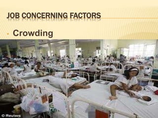 JOB CONCERNING FACTORS
• Crowding
 