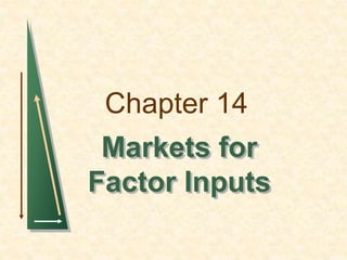 Chapter 14
Markets for
Factor Inputs
 