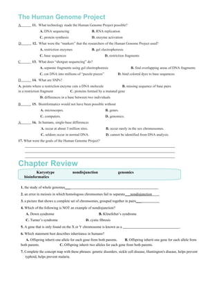 Chapter 14 worksheets