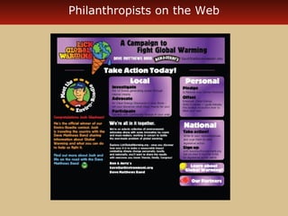 Philanthropists on the Web 
 