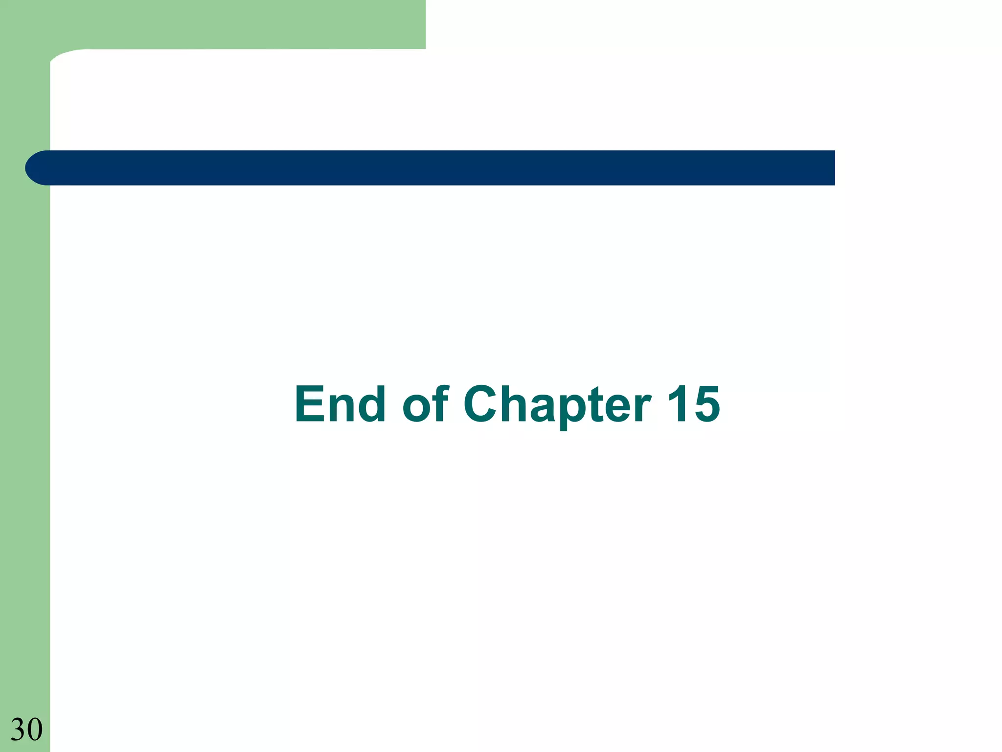 30
End of Chapter 15
 