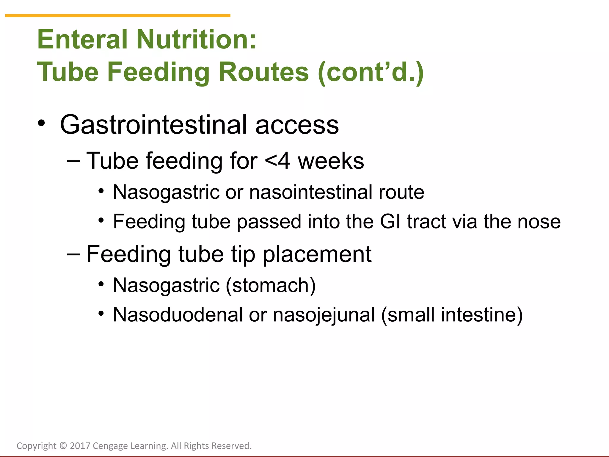 Chapter 15 Enteral and Parenteral Nutrition Support