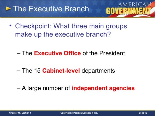 chapter 15 executive office of the president