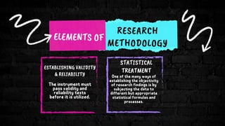 ESTABLISHING VALIDITY
& RELIABILITY
STATISTICAL
TREATMENT
 