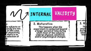 n Bias 2. Maturation 3. Histor
 