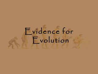 Evidence for
 Evolution
 