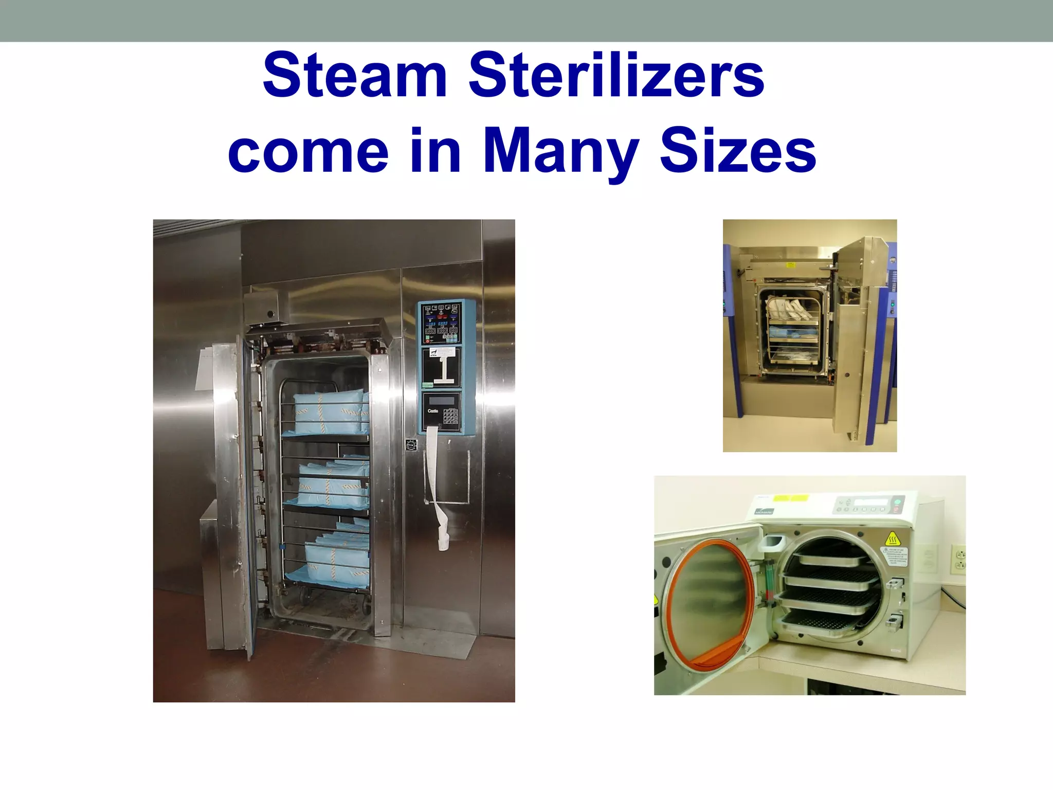 Steam Sterilizers
come in Many Sizes
 