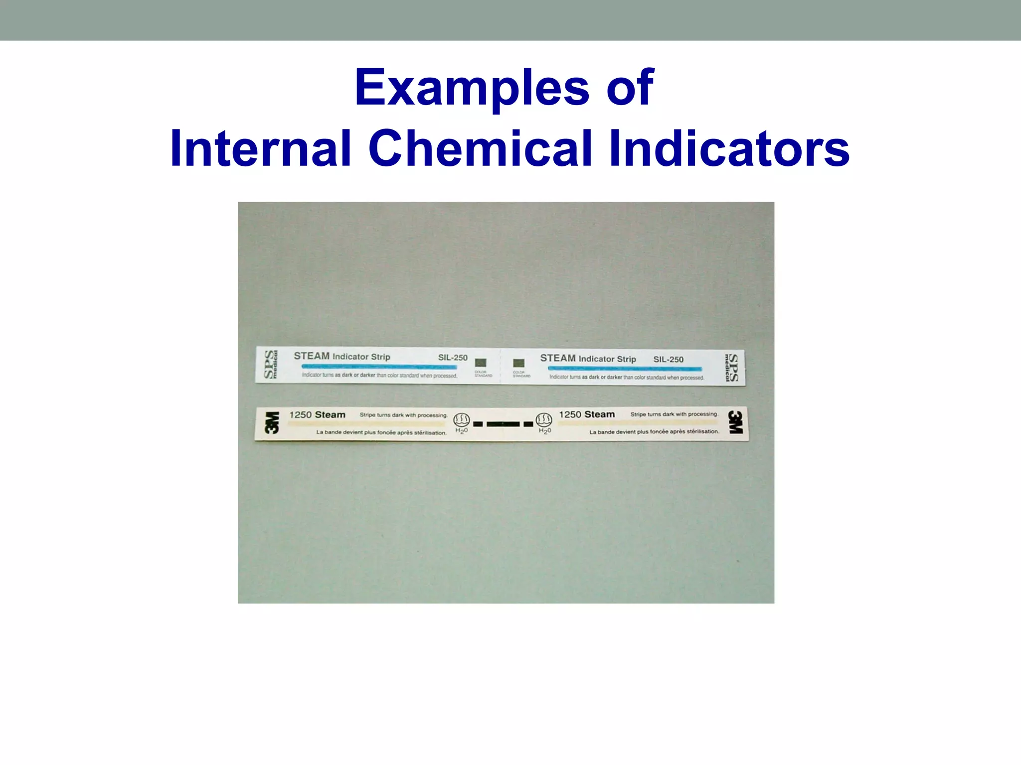 Examples of
Internal Chemical Indicators
 