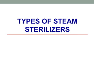 TYPES OF STEAM
STERILIZERS
 