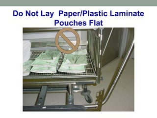 Do Not Lay Paper/Plastic Laminate
Pouches Flat
 