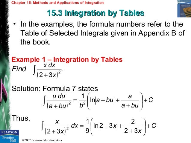 Chapter 15 - Methods and Applications of Integration