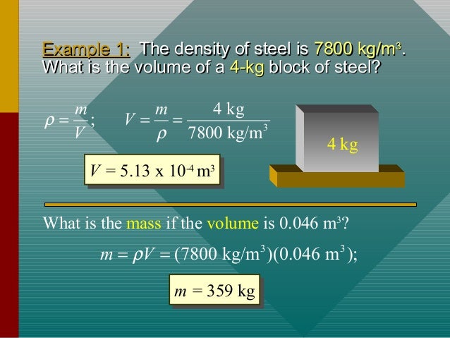 What is the density of steel?