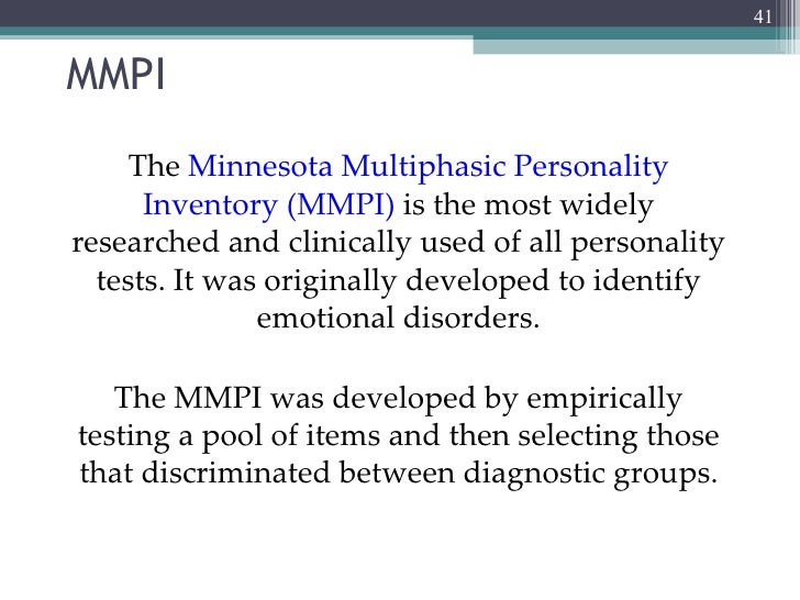 minnesota multiphasic personality inventory Book t of c chap t of c prev page next page this is the 2007 version click here for the 2017 chapter 11 table of contents the mmpi the mmpi or minnesota multiphasic personality inventory started in the 1930s as the medical and psychiatric inventory published by psychologist starke r. minnesota multiphasic personality inventory Book t of c chap t of c prev page next page this is the 2007 version click here for the 2017 chapter 11 table of contents the mmpi the mmpi or minnesota multiphasic personality inventory started in the 1930s as the medical and psychiatric inventory published by psychologist starke r.