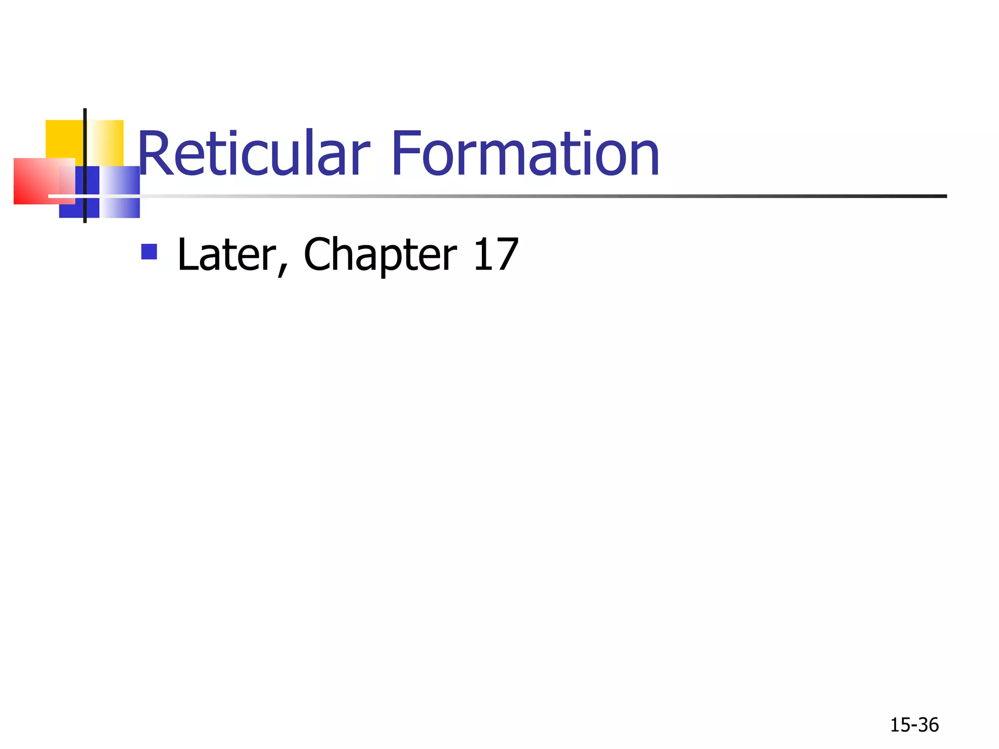 Later, Chapter 17 Reticular Formation 15- 