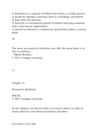 Chapter 15Ceremonial Speaking for Special OccasionsSPEAK.docx