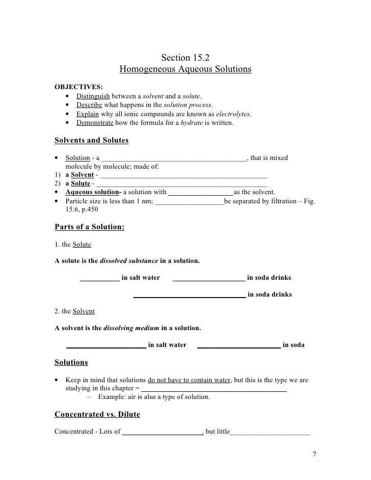 Chapter 15 water and aqueous systems worksheet answers