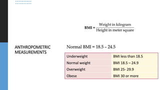 ANTHROPOMETRIC
MEASUREMENTS
 