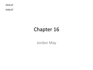 2916.67

4166.67




          Chapter 16

           Jordan May
 