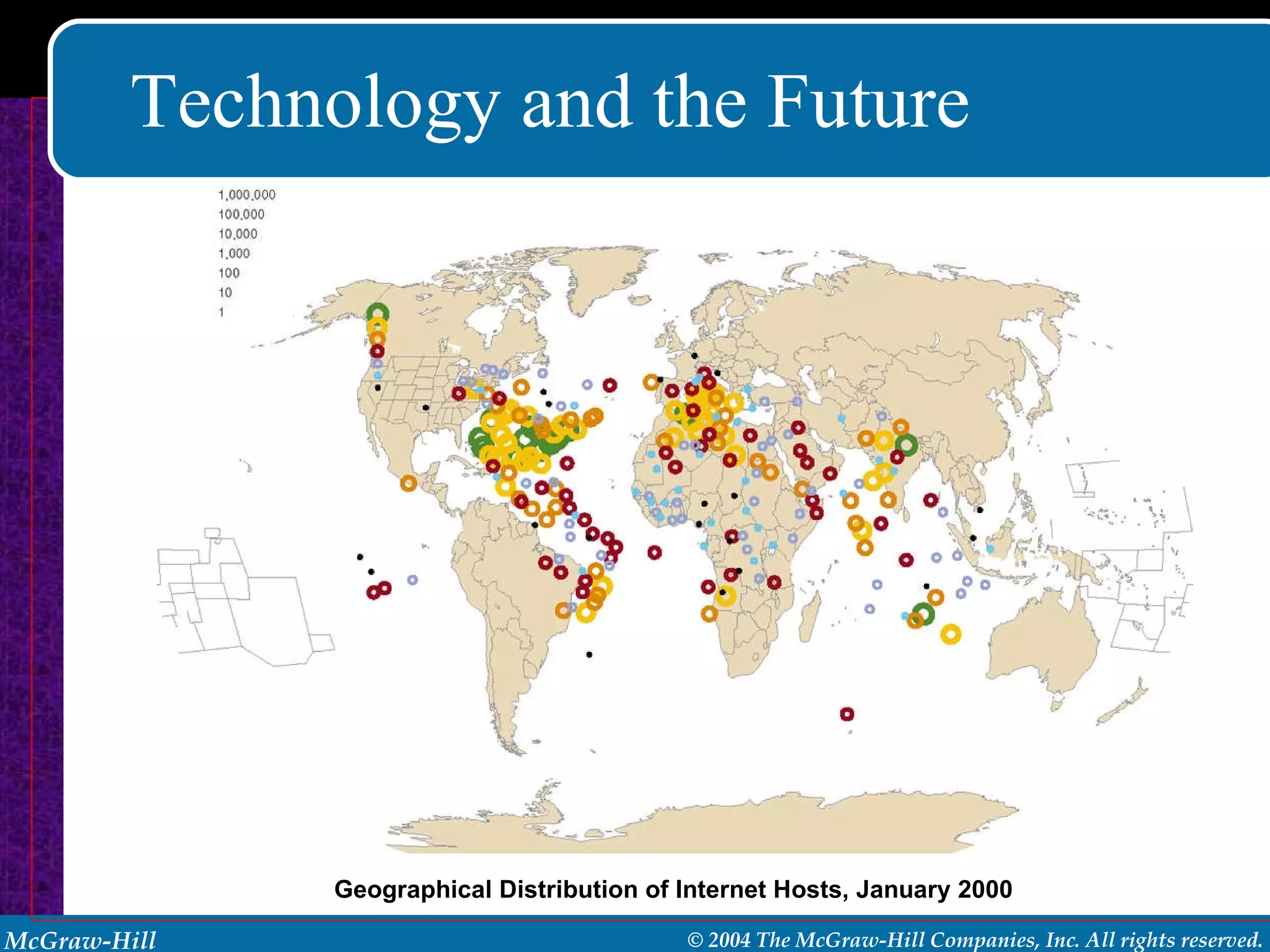Technology and the Future Geographical Distribution of Internet Hosts, January 2000 