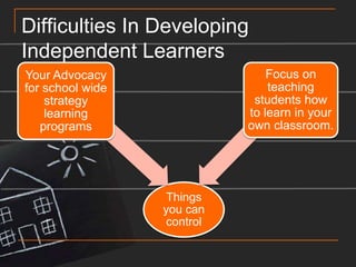 Difficulties In Developing Independent Learners