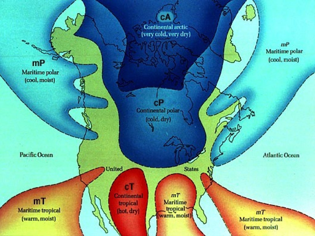 Chapter 16 2 Air Masses, Fronts And Weather Maps Andie