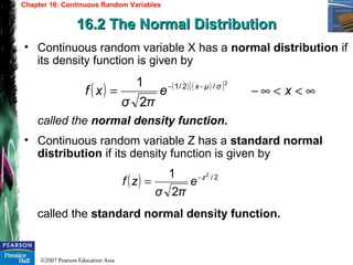 Chapter 16 - Continuous Random Variables | PPT
