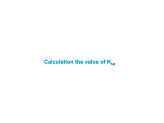 Calculation the value of Ksp
 