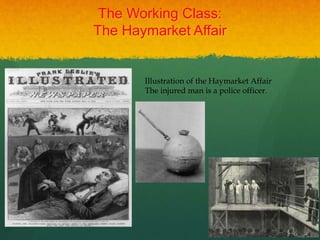 The Working Class:
The Haymarket Affair
Illustration of the Haymarket Affair
The injured man is a police officer.
 