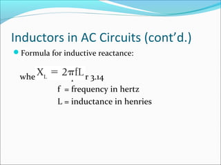 inductive ac circuits | PPT