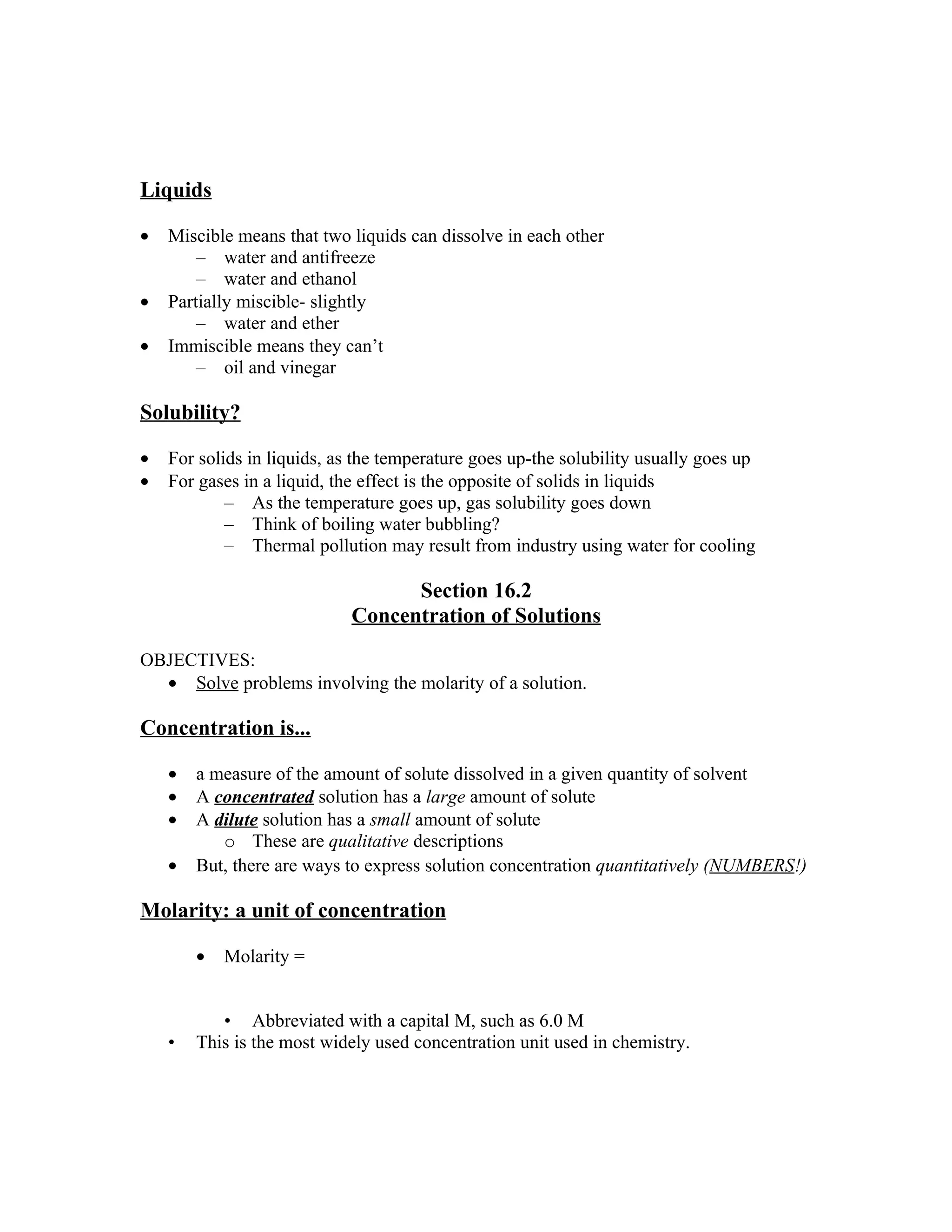 Chemistry - Chp 16 - Solutions - Notes | DOC