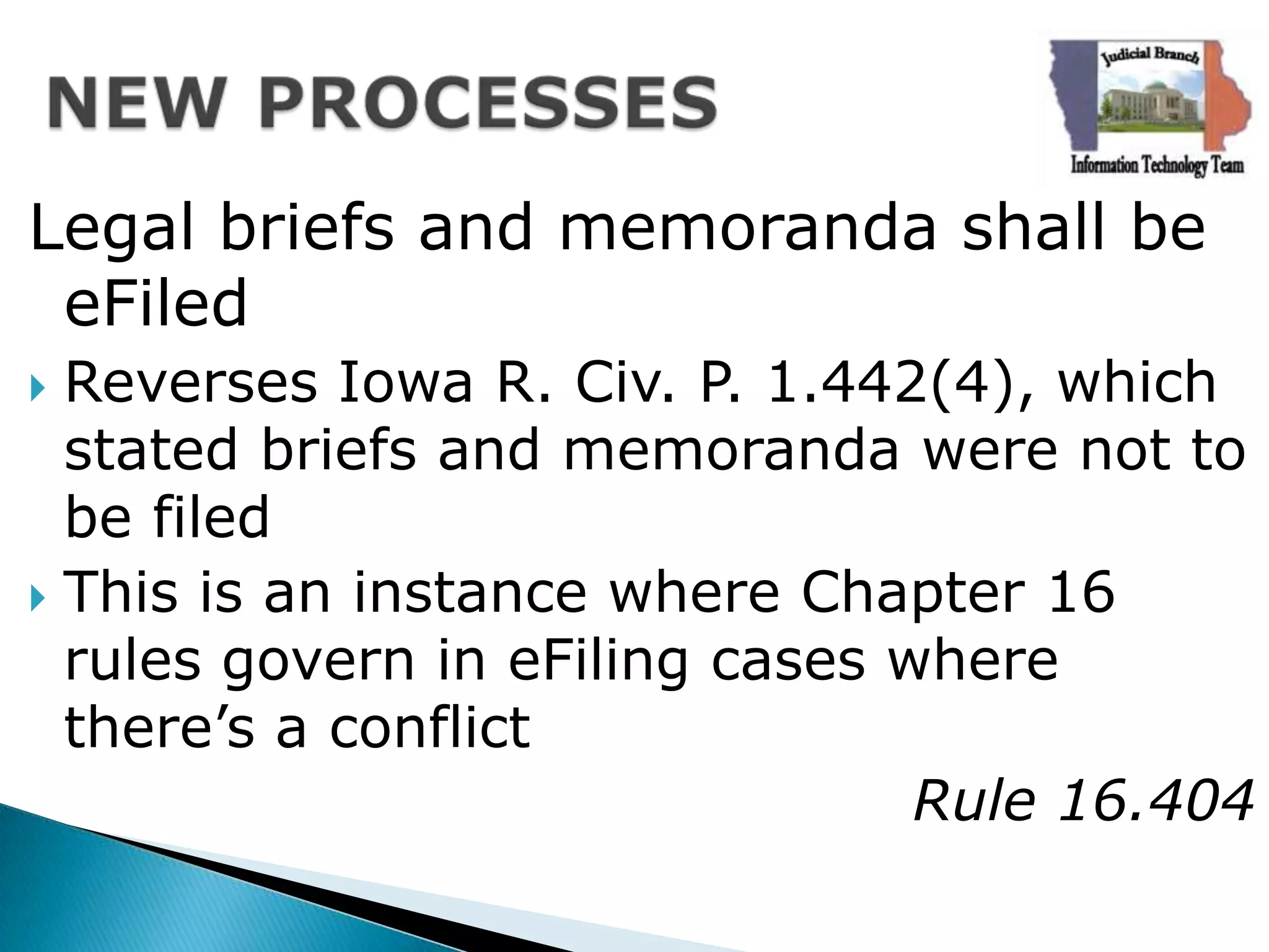 Iowa Court's Chapter 16 Rules Presentation | PPTX