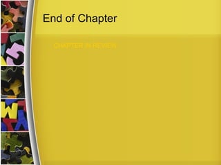 End of Chapter

  CHAPTER IN REVIEW
 