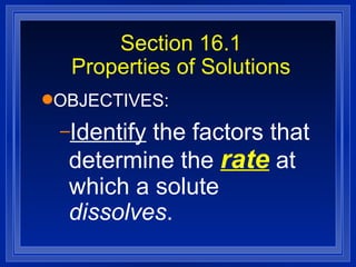 Chemistry - Chp 16 - Solutions - PowerPoint (shortened) | PPT