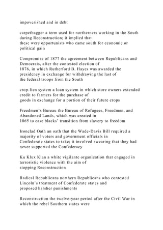 Chapter 16 The Era of Reconstruction, 1865–1877 of U.S. Histo.docx