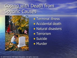 Coping with Death from Specific Causes Terminal illness Accidental death Natural disasters Terrorism Suicide Murder 