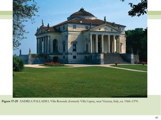Figure 17-29  ANDREA PALLADIO, Villa Rotonda (formerly Villa Capra), near Vicenza, Italy, ca. 1566–1570. 