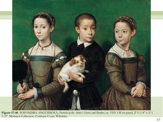 Figure 17-46  SOFONISBA ANGUISSOLA,  Portrait of the Artist’s Sisters and Brother , ca. 1555. Oil on panel, 2’ 5 1/4” x 3’ 1 1/2”. Methuen Collection, Corsham Court, Wiltshire. 