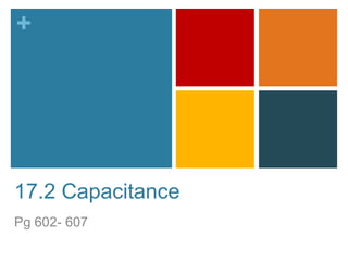 +




17.2 Capacitance
Pg 602- 607
 