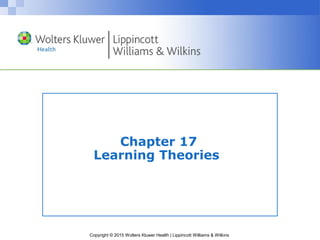 Copyright © 2015 Wolters Kluwer Health | Lippincott Williams & Wilkins
Chapter 17
Learning Theories
 